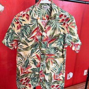Aloha Republic Leaf Print Tropical Men's Sz S Shirt. Excellent Condition